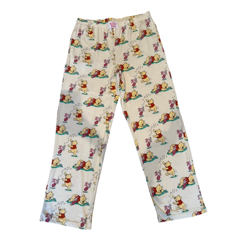 Disney Winnie the Pooh Piglet Pale Yellow Super Soft Pajama Pants Womens M 8-10